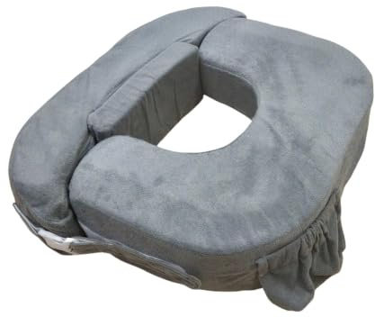 My Brest Friend Twin Nursing Pillow - Enhanced Comfort with Slipcover - Ultimate Ergonomic Support for Breastfeeding- Adjustable Strap and Silent Release Buckle with Handy Side Pocket, Evening Grey