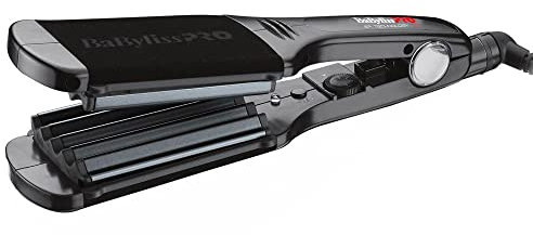 Babyliss Pro BAB2512EPCE Kreppeisen Titanium mit breiten Heizplatten, 60 mm