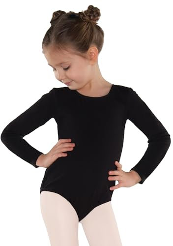 Shepa Mädchen Kinder langarm Gymnastikanzug Ballettanzug 116 schwarz