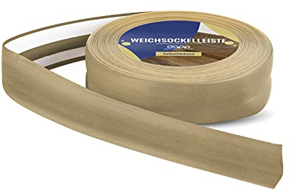 DQ-PP WEICHSOCKELLEISTE – 5m – teakbaum – 32x23mm – PVC – selbstklebend – Knickwinkel Fussleisten Gummileiste Sockelleiste Winkelprofil Abschlussleiste Bodenleiste