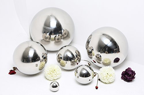 Köhko Boule décorative Bille en Acier Inoxydable Mat 3-58 cm Balle Flottante pour Jardin ou étang ø 10 cm