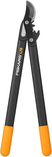 Fiskars PowerGear II Bypass-Getriebeastschere für frisches Holz, Antihaftbeschichtet, Gehärteter Präzisionsstahl, Länge: 56 cm, Schwarz/Orange, L76, 1001553