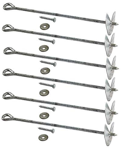 Bodenanker Set aus Stahl verzinkt Grundanker zum Eindrehen Erdanker 60 cm, 6 Stück