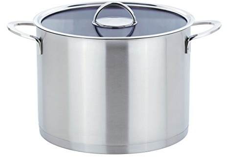 GSW 893268 Elegance Allespis med glaslock 26 cm/ca. 10,0 liter, rostfritt stål, silver, 26 cm, 2 enheter, 40 x 27,5 x 21,5 cm