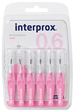 Interprox Cepillos interdentales Nano Pink 6 piezas, paquete de 3 (3 x 6 piezas)
