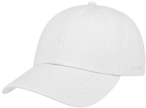 Stetson Rector Basecap Damen Herren Baumwollcap Sonnenschutz UV-Schutz 40+ Größenverstellbar Baseballcap Sommer Winter weiß One Size