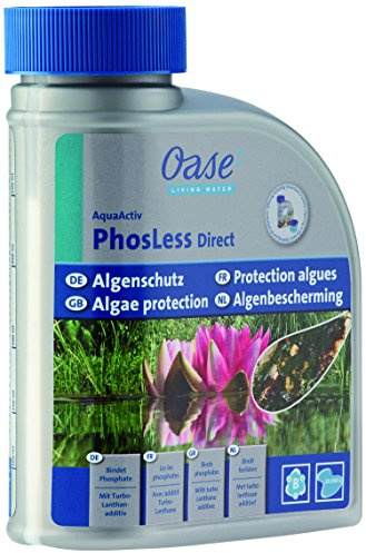 OASE 51284 AquaActiv PhosLess Direct 500 ml - bei erhöhten Phosphatwerten in Teichen, bindet Schwefelwasserstoffe, Phosphatbinder vermindert Algenwachstum