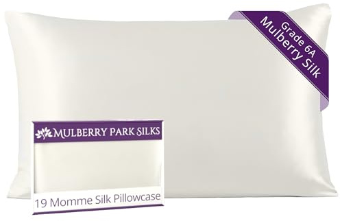 100% Mulberry Silk Pillowcase 19 Momme Envelope Closure - White/Standard