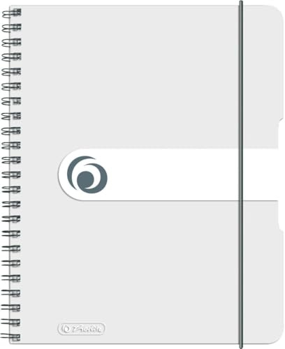 Herlitz to go 11293792 spiralbundet anteckningsblock A5 paket med 2 träfria papper 80 sidor transparent