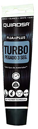 Quiadsa FIJA + PLUS. TURBO, pegado y sujeción inmediata en 3 segundos. Todo tipo de materiales. Blanco.
