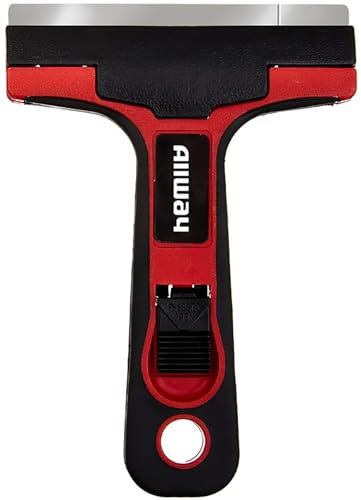 ALLWAY GTS Tools Soft-Grip Glass and Tile Scraper, Gray/Black, 1 Pack