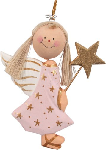 Guru-Shop Angelo Custode, Angelo Natalizio, Decorazioni per L`albero di Natale - 7 in 4 Colori, Profumo di Rosa, Colore: Profumo di Rosa, 10x8x1,5 cm, Addobbi Natalizi