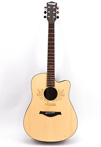 Keytone Westerngitarre Dreadnought mit Cutaway Lasergravur