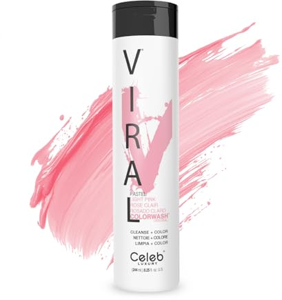 Celeb Luxury Viral Colorwash, Professional Semi-Permanent Hair Color Depositing Shampoo, Pastel Light Pink, 8.25 Fl Oz (Pack of 1)