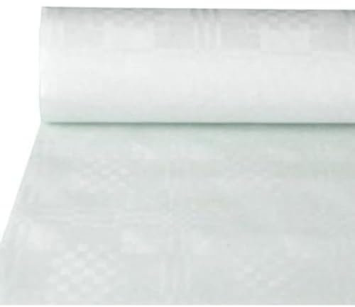 PAPSTAR 12545 Papiertischtuch mit Damastprägung 50 x 0.8 m, weiß 12545