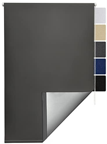 Sol Royal Thermorollo Rollo für Fenster ohne Bohren Verdunkelungsrollo Klemmfix Seitenzugrollo Fenster Rollos für innen Thermorollo ohne Bohren - Fensterrollo Thermo 100x160 cm Anthrazit T42