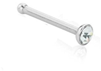eeddoo Nasen-Piercing Nasenstecker Kristall 1 Stück Silber Edelstahl