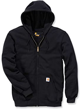 Carhartt Big & Tall Rain Defender Paxton tungvikt sweatshirt med huva för män, Svart, S