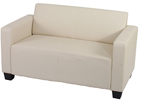 Mendler 2er Sofa Couch Lyon Kunstleder - Creme | Loungesofa