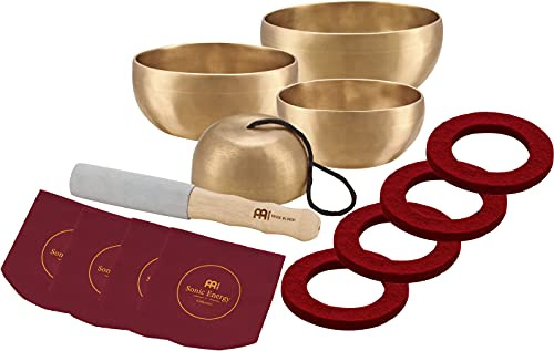 Sonic Energy Klangschalen Set Universal Series – 250/400/500/600 g – Für Meditation & Klangheilung – Inkl. Hülle, Filzring & Reiber (SB-U-1750)