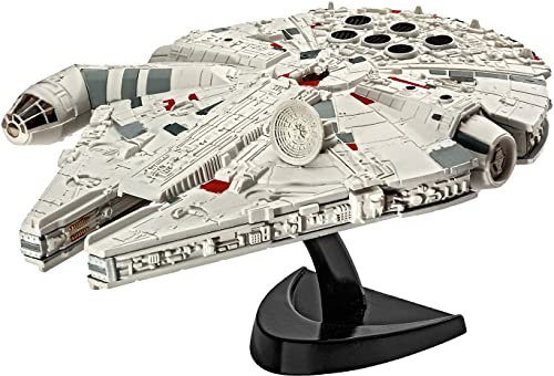 Revell Model Set 63600 Star Wars Millennium Falcon 1:241 Scale Unbuilt/Unpainted Plastic Model Kit with Contacta Professional Glue, Paintbrush & Selected Aqua Color Paints