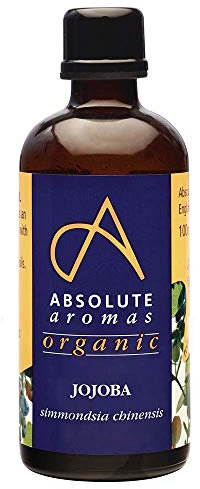 Absolute Aromas Organic Jojoba Oil 100ml - in Glass Bottle - Pure, Natural, Vegan and Cruelty Free