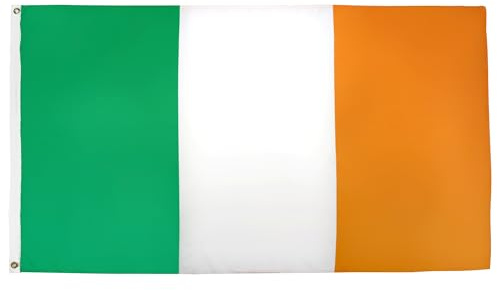 AZ FLAG Flagge Irland 90x60 cm Fahne Irische Polyester 100D 2 Ösen | Für innen und außen dekorative Flagge Ireland doppelte Nähte und verstärkte Kanten mit Metallösen 100D Polyester