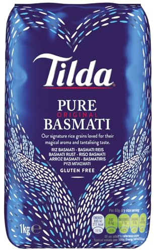 Tilda Pure Basmati Reis 8 x 1 kg - Himalaya-Qualitat | 100% reiner Langkornreis aus Indien - glutenfrei, aromatisch und naturbelassen - ideal fur Biryani & Currys
