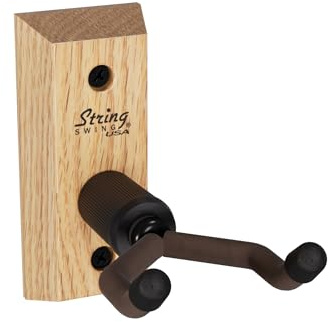 String Swing Ukulele Wall Mount Hanger for Bass Tenor Alto Concert and Pineapple Ukuleles Hardwood Oak CC01UK-O