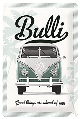Nostalgic-Art Retro Blechschild, Volkswagen Good things are ahead of you – VW Bus Geschenk-Idee, aus Metall, Vintage-Design zur Dekoration, 20 x 30 cm