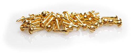 100 stycken MINI-träskruvar DIN 96 (halvcirkelhuvud med slits) mässing 1,6 x 8 mm för modellbygge eller för restaurering