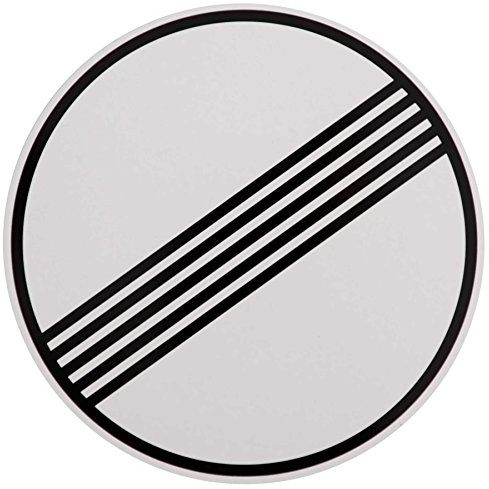 ORIGINAL Verkehrszeichen Nr. 282 Ende sämtlicher Streckenverbote 420 mm DN Verbotsschild Verkehrsschild Schilder Warnschild Straßenschild Straßenzeichen Warnzeichen Straßenschilder Hinweisschild