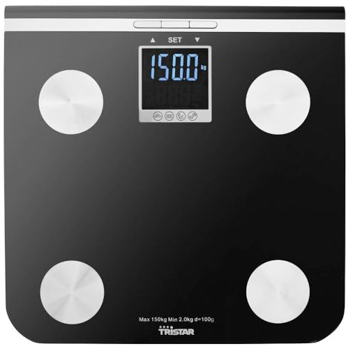 Tristar WG-2424 - Bascula personal con vidrio de seguridad, negro