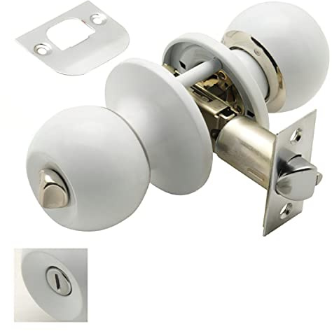 Pomo Puerta Wolfpack Con Condena Blanco Para Baño