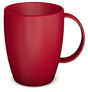 Ornamin Mug with Handle 260 ml Red (model 420) | sturdy coffee mug made of plastics, coffee cup, reusable mug