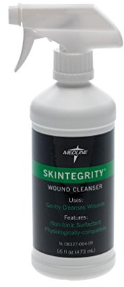 Medline Skintegrity Wound Cleansers, Fast and Thorough Wound Cleansing, Bottle with Trigger Sprayer, 16 fl oz.