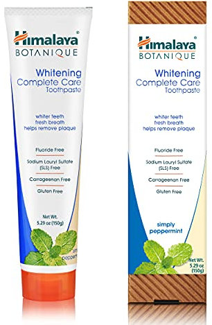 Botanique Whitening simply Peppermint |Prevents germs and improves Oral & Dental health |Strenghtens teeth| All Natural, Fluoride & SLS free | 100% Vegetarian and Vegan Friendly- 150g