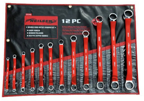 12pc Piece Double Ring Offset Spanner Set New Quality Professional CT1745