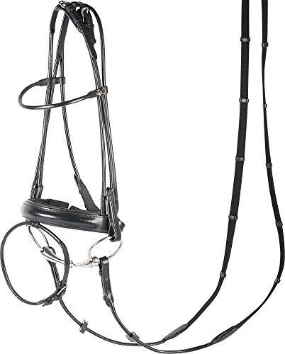 Harry's Horse Hoofdstel Luxe, rondgenaaid, Farbe:schwarz, Größe:Full