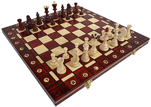 ChessEbook Schackspel av trä SENATOR - Schackbräde 40,5 x 40,5 cm - Hopfällbar - Schackset - Schack - Handgjort
