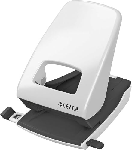 Leitz NeXXt Starker kontorshål, 40 ark, anslagskena med formatangivelser, metall, grå, 51380085