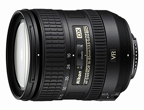 Nikon AF-S DX VR 16-85mm F3.5-5.6G - Objetivo para Montura F de Nikon (Distancia Focal 24-127.5mm, Apertura f/3.5, estabilizador) Color Negro (Reacondicionado Certificado)
