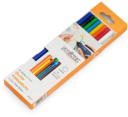 Steinel Bâtons de colle chaude de couleur - diam. 11 mm - stylo á colle chaude - cartouches á colle chaude coloré d'une longueur de 150 mm 96 g - 16 bâtons - 006808