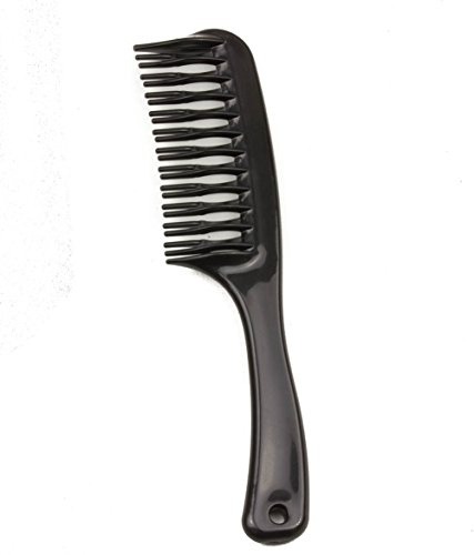 Mytoptrendz® Black Double Row Tooth Detangler Hair Comb Shampoo Comb With Handle