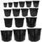 Elixir Gardens Strong Round Black Recycled Plastic Garden Plant/Shrub/Flower Pots with Reinforced Rim | Various sizes (1 to 60 litres) & various quantities available (from 2 to 1000) 5L x 10