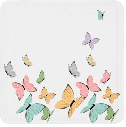 Kleine Wolke Duscheinlage Butterflies Multicolor 55 x 55 cm | Mit parktischer Aufhängeöse, maschinenwaschbar