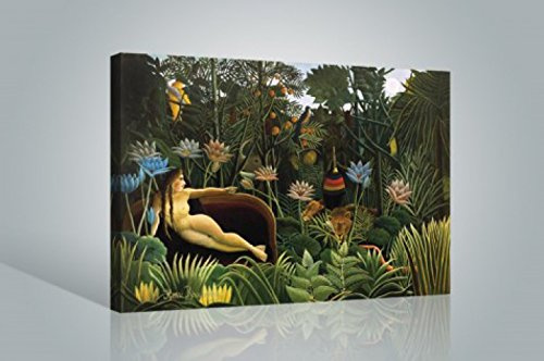 1art1 Henri Rousseau Poster Der Traum, 1910 Bilder Leinwand-Bild Auf Keilrahmen | XXL-Wandbild Poster Kunstdruck Als Leinwandbild 120x80 cm