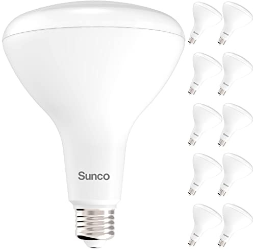 Sunco 10 Pack BR40 LED Light Bulbs, Indoor Flood Light, 3000K Warm White, Dimmable, 100W Equivalent 17W, 1400 LM, E26 Base, Recessed Can Light, High Lumen, Flicker-Free - UL & Energy Star