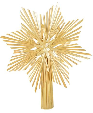 Riffelmacher 75750 - Baum-Spitze aus Stroh, Größe 25 cm, Natur, Weihnachtsbaum-Schmuck, Dekoration, Weihnachten, Bescherung, Heilig Abend