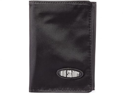 Big Skinny Men's Tri-Fold Slim Wallet, Holds Up to 25 Cards, Black